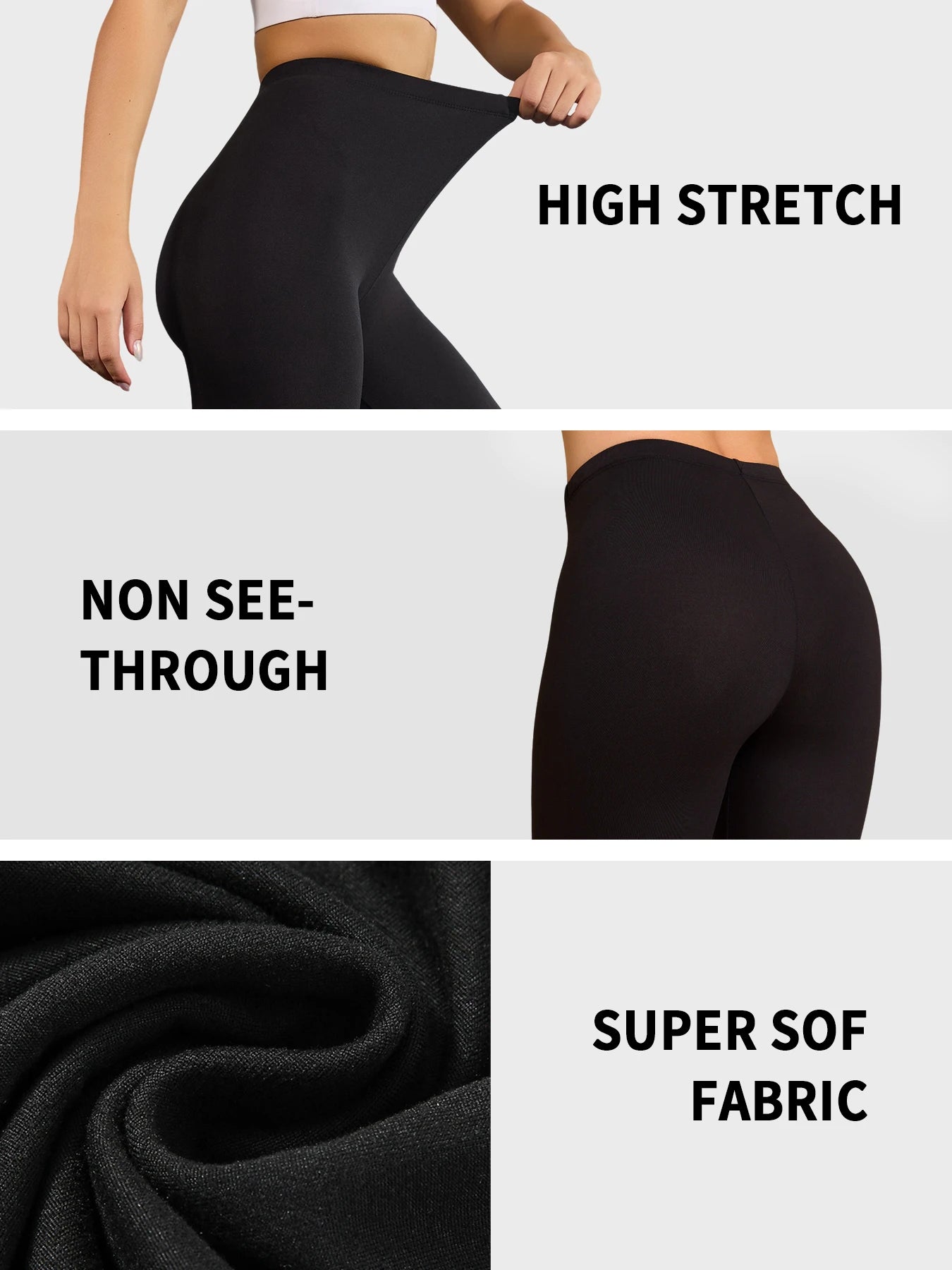 Women's Super Soft Leggings High Elasticity No See Through Workout Yoga Running Athletic Push Up Gym Long Fitness Leggings.
