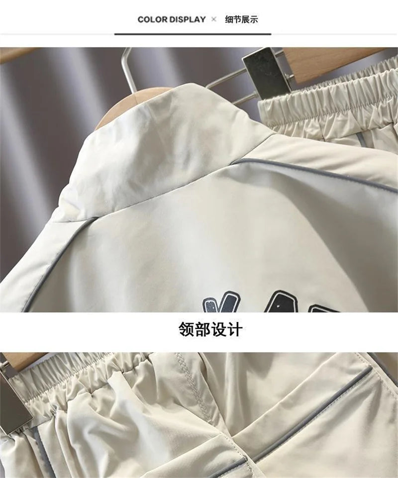 Boys Casual Sets Kids Clothing Spring and Autumn Children's Sportswear Suits New Zipper Jacket+Pants 2Pcs Teen Loose Outfits.
