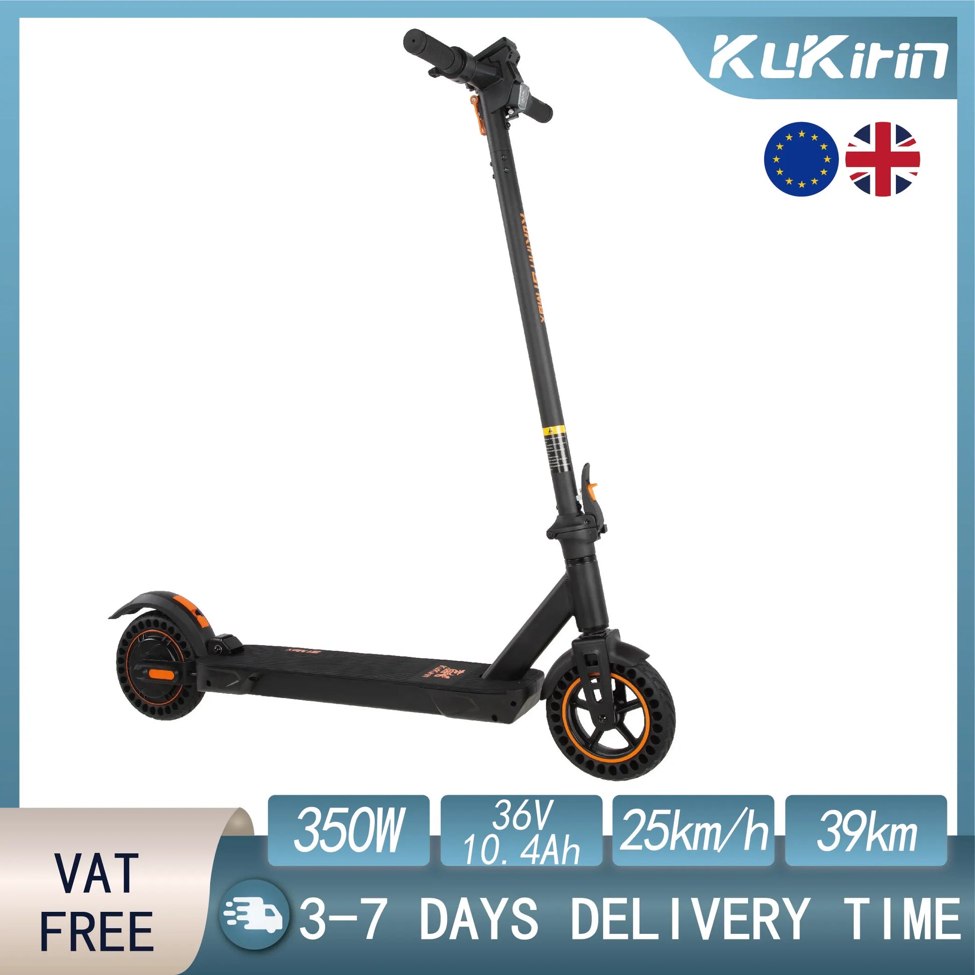 KuKirin S1 Max EU STOCK 2025 New Electric Scooters 350W Motor 36V 10.4Ah Battery 8 inch Tire 39km Max Range Foldable E-Scooters.