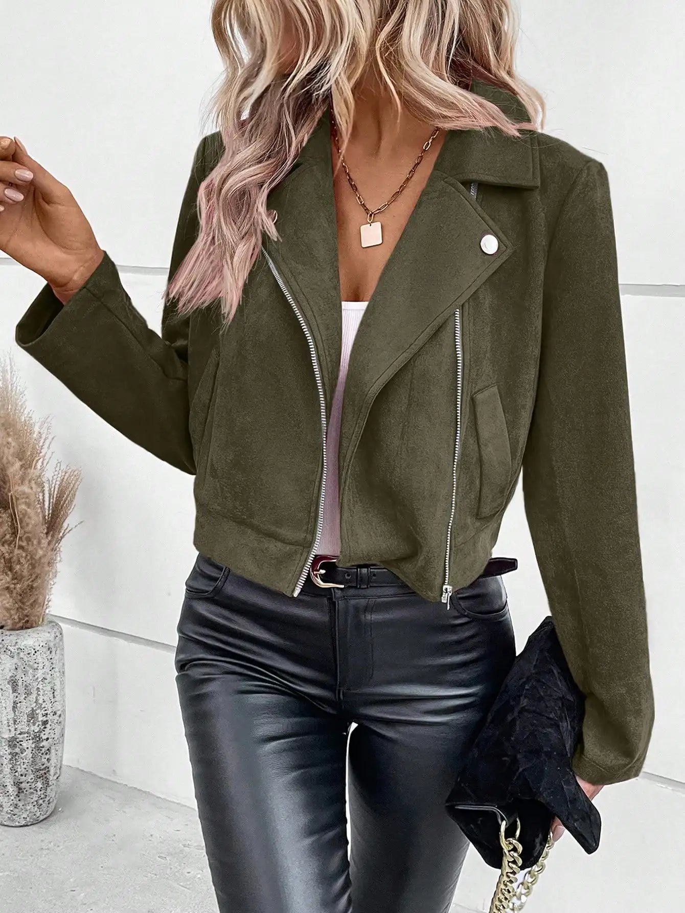 Women Jackets Fashion Autumn Winter Long Sleeve Solid Turn Down Collar Jacket Coat Women Outerwears Chaquetas De Mujer 2025 Q603