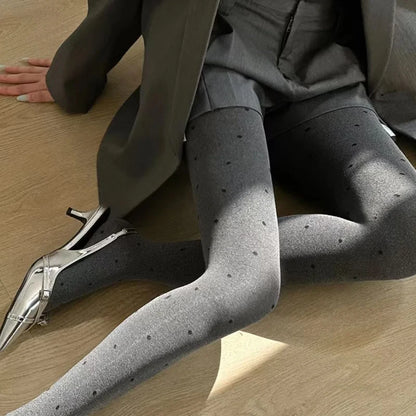 Autumn 80D Bow Gray Velvet Seamless Pantyhose Women Printed Leggings  Bottoming Socks Thick Footed Socks Compression Tights