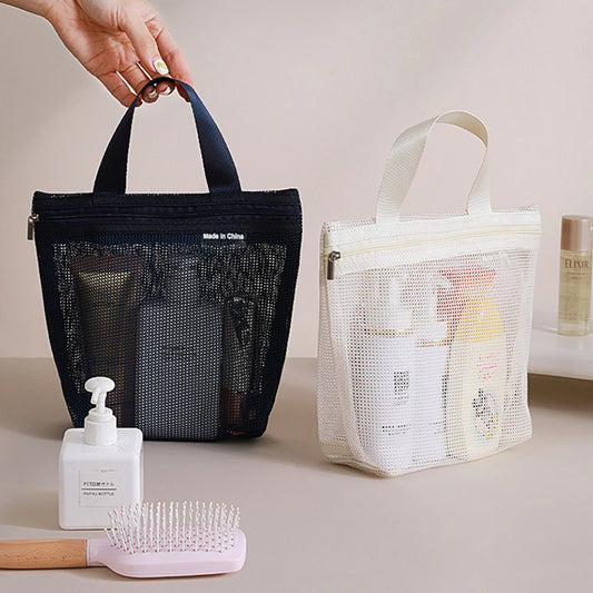 Mesh Makeup Toiletry Storage Bags Handbags Portable Travel Washing Body Shower Tools Organizer Hanging Cosmetic Organizer Pouch.