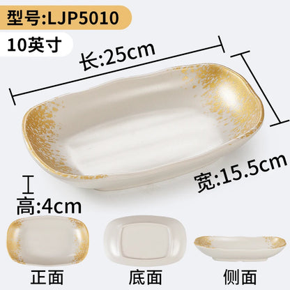 1Pc Thickened Melamine Tableware Not Easily Broken Plastic Barbecue Plate Merchant Dining Plate Household Kitchen Accessories