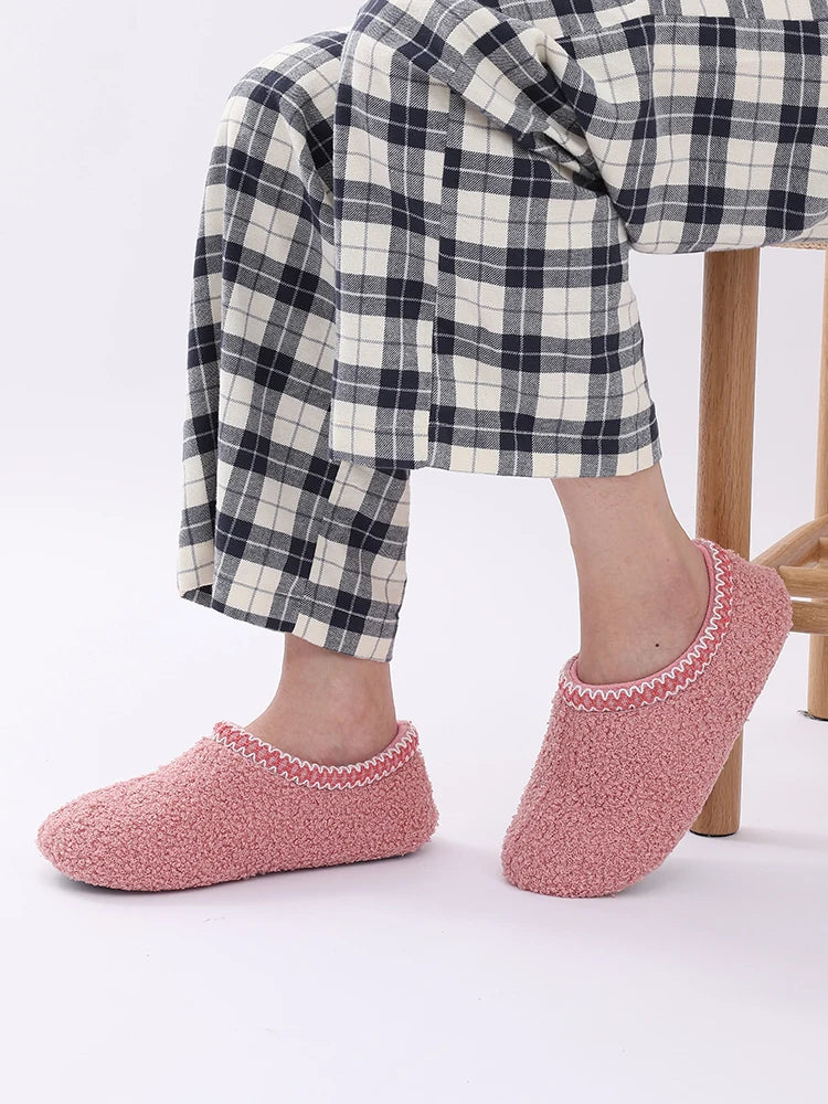 Litfun Soft Women Slippers Winter Warm Fashion Casual Slippers Outdoor Wear-resistant Rubber Sole Shoes Indoor Flat Women Shoes.