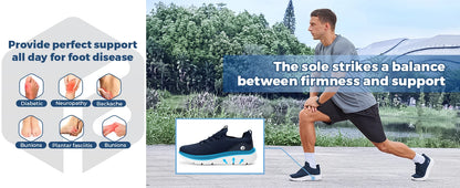 FitVille Herrenschuhe zum Hineinschlüpfen, leichte, breite Breite für Plattfüße, Plantarfasziitis, Fersenschmerzlinderung.