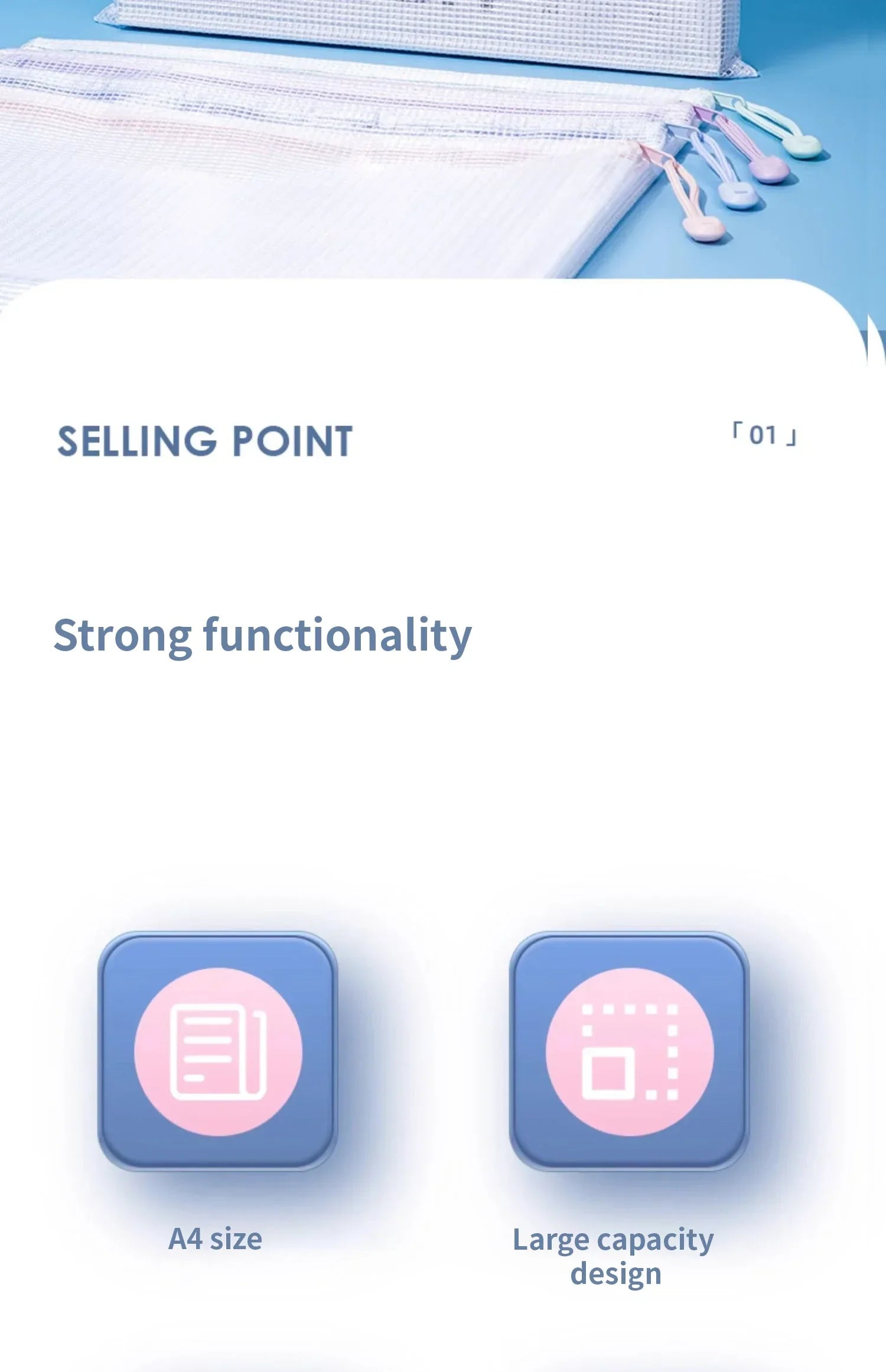 Zipper Mesh Bags A4/A5 Plastic Zipper Bags For Organizing Waterproof Clear Travel Bags Office Supplies Document，color random.