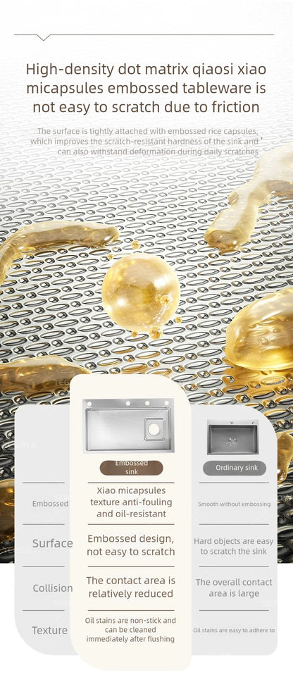 Corrosion Resistant Stainless Steel Household 316L Food Grade Kitchen Sink Large Single Slot Dish and Vegetable Wash Basin