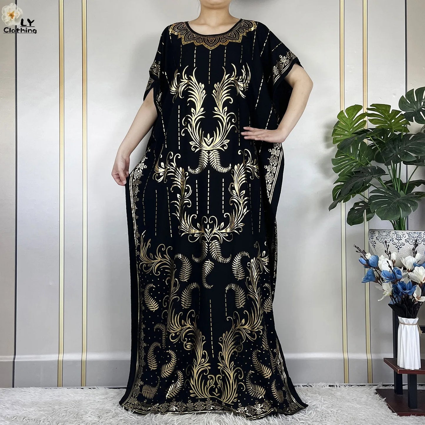 Neue Sommer Abaya für Frauen lässig Kurzarm weiches Baumwoll kleid Dubai Kaftan lose Dame Maxi Islam afrikanisches Kleid mit großem Schal.