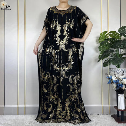 Neue Sommer Abaya für Frauen lässig Kurzarm weiches Baumwoll kleid Dubai Kaftan lose Dame Maxi Islam afrikanisches Kleid mit großem Schal.