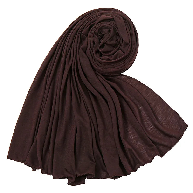 Hot Muslim Fashion Woman Soft Hijabs Scarf Shawl Plain Cotton Jersey Scarves Turban Women Long Shawls Head Wrap Headband Abaya