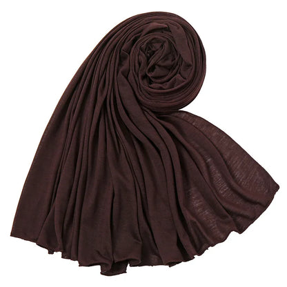 Hot Muslim Fashion Woman Soft Hijabs Scarf Shawl Plain Cotton Jersey Scarves Turban Women Long Shawls Head Wrap Headband Abaya