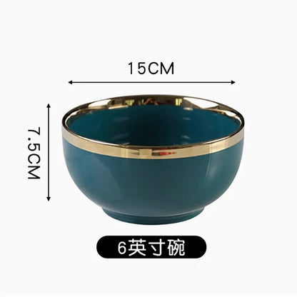 High-end Green Ceramic Plate Home Porcelain Dinner Plate Exquisite Ceramic Bowl Custom Large Size Fish Plate Kitchen Accessories.