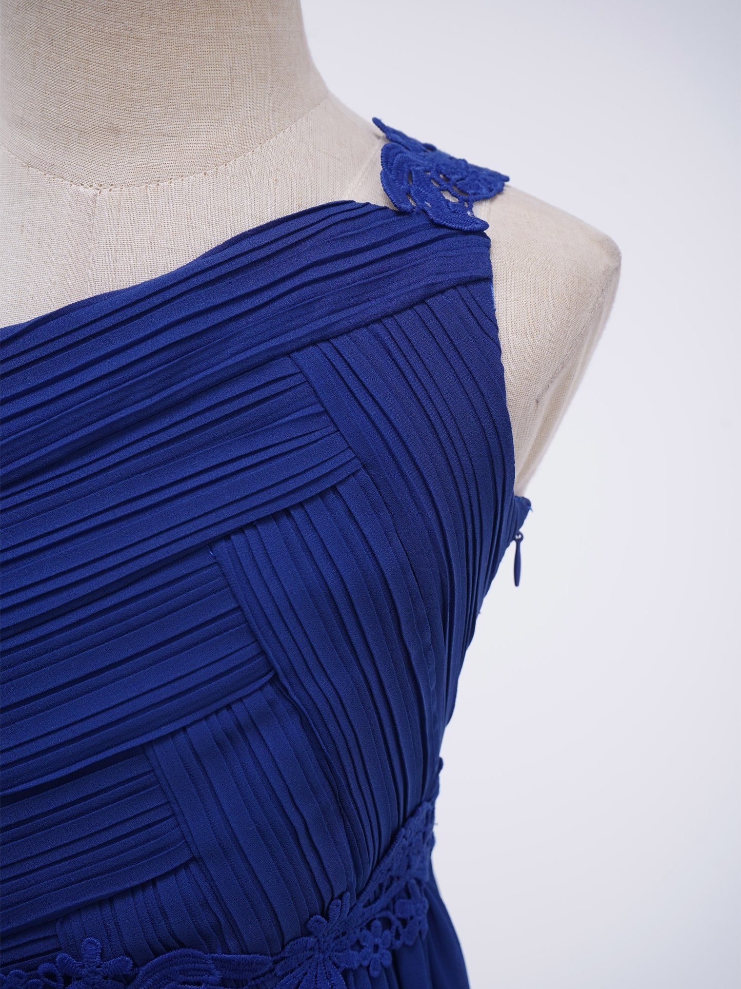 Mädchen Hochzeit Brautjungfer Kleid One Shoulder Elegante Guipure-Spitze Geraffte Chiffon Maxi Party Kleider Geburtstag Abend Abendkleid