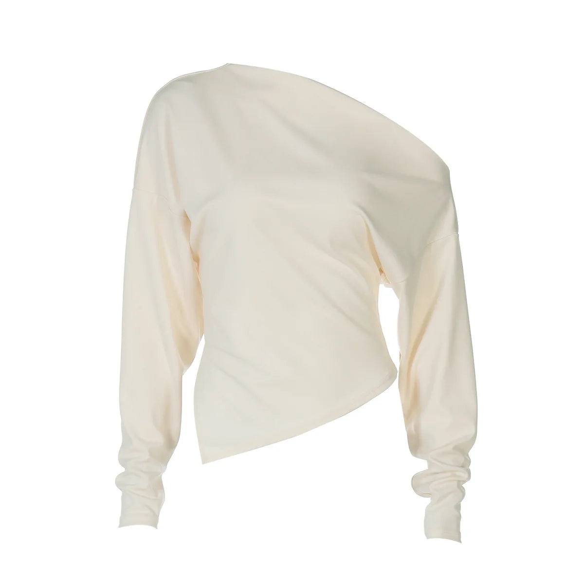 Women Casual Top Fashion Slim Slit Long Sleeve Pullover Top Sexy Strapless Pleated New Party Looks Top Female Streetwear