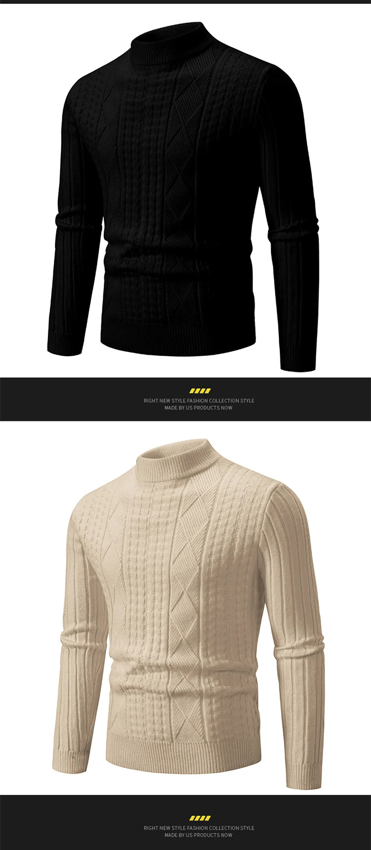 2023 Autumn  and Winter New Sweaters Warm Fit Knitted Sweaters Solid Color Casual Pullover Multiple Styles Sweater Men.