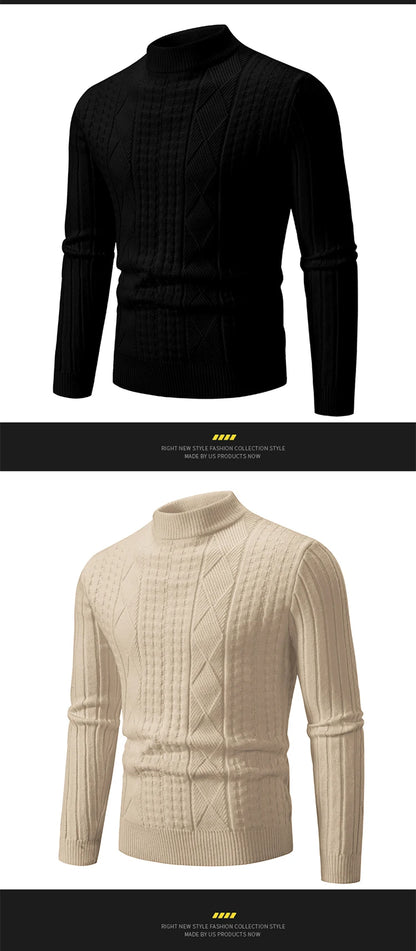 2023 Autumn  and Winter New Sweaters Warm Fit Knitted Sweaters Solid Color Casual Pullover Multiple Styles Sweater Men.