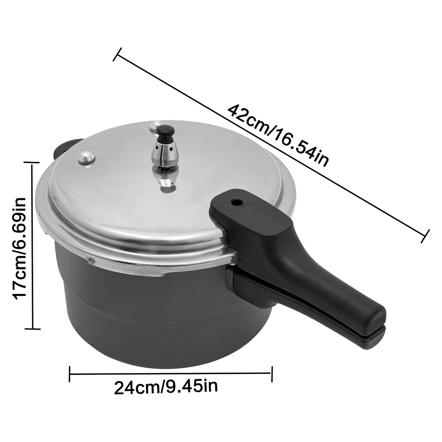 7L 24CM 80Kpa Ultra Wear-Resistant Medium Ratio Double Bottom Pressure Cooker Aluminum Alloy Pressure Cooker For Cooking Stewing.