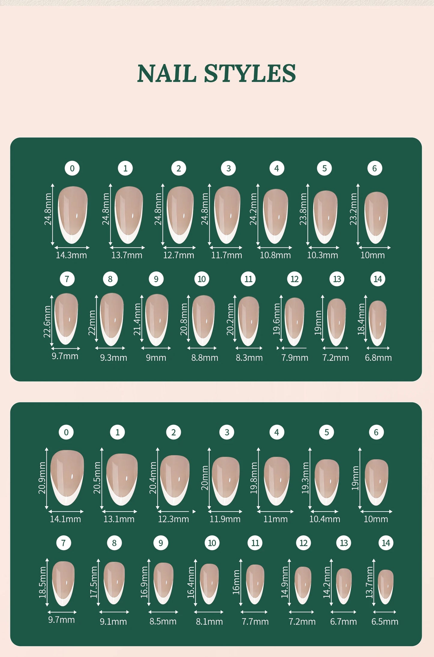 Nailpop 150Pcs French Gel Nail Tips Medium Almond Pre-Colored Press on Nails Skin Tones Soft Gel Nails False Nail Extensions.