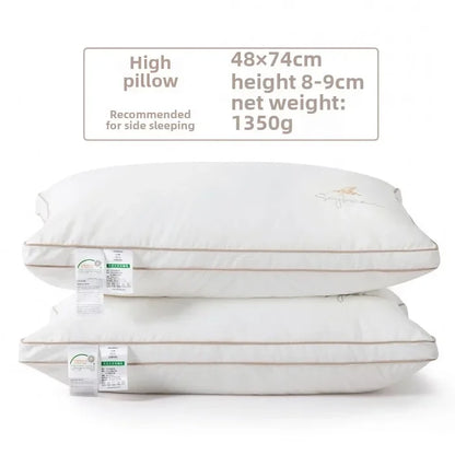 Class A cotton soybean fiber pillow core washable five-star hotel pillow adult neck protection household feather velvet pillow
