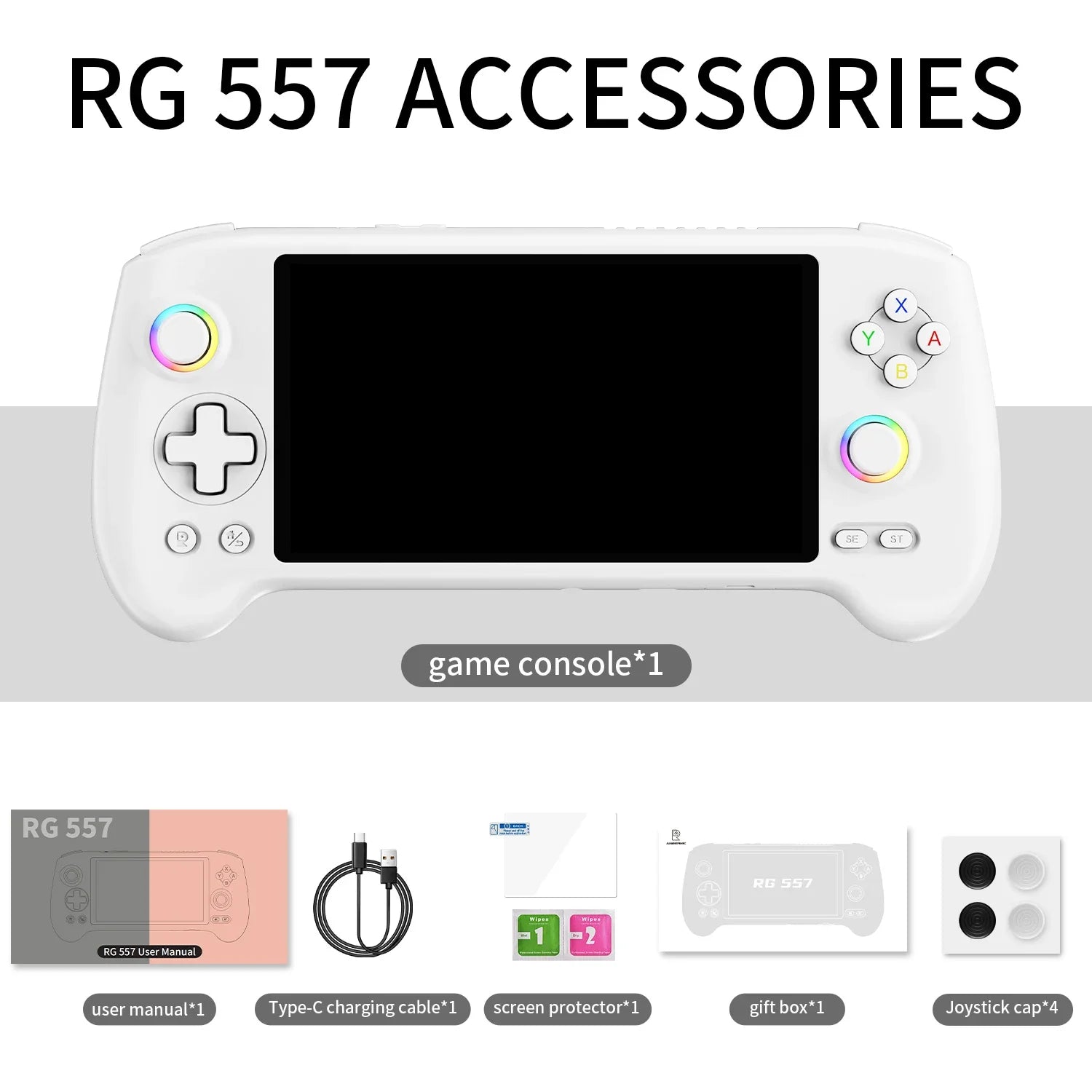 ANBERNIC RG557 Portable Retro Gaming Console Android 14 12g + 256g AMOLED Display 5.48 inches 512g PS2 PSP Games RG 557.