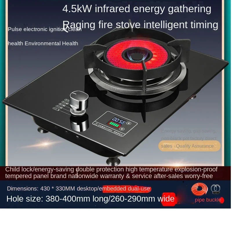 7kw Gas Cooktop Single Stove Household Liquefaction Gas Stove Single Coal Desktop Embedded Single Gas Stove 4.5 KW/5.2kw/