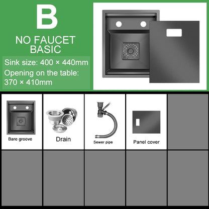 Versteckte Küchen spüle Bar Spüle Kit Klapp hahn Abflussrohr, Drop-In Unterbau Spüle, kleine Edelstahls püle für Workstation RV