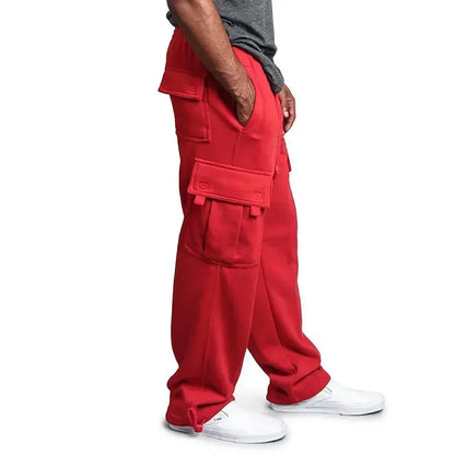 Men's Cargo Sweatpants Autumn Long Pants Loose Sport Fit Jogging Overalls Joggers Sweat Pocket Pants Cargo Trousers Streetwear.