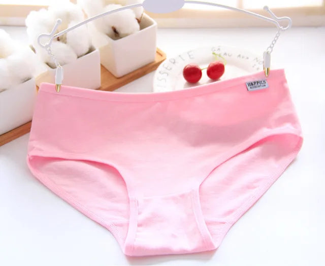 7Pcs Panties for Women Cotton Underwear Plus Size Sexy Briefs Girls Breathable Soft Lingerie Female Cute Solid Color Underpants.