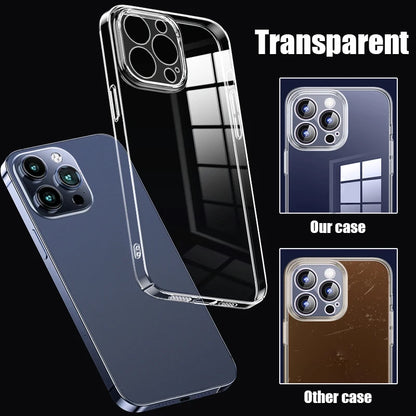 Ultra Thin High Transparent Hard PC Case For iPhone 17 15 14 13 12 16 Pro Max 16e 11 Crystal Clear Shockproof Bumper Phone Cover.