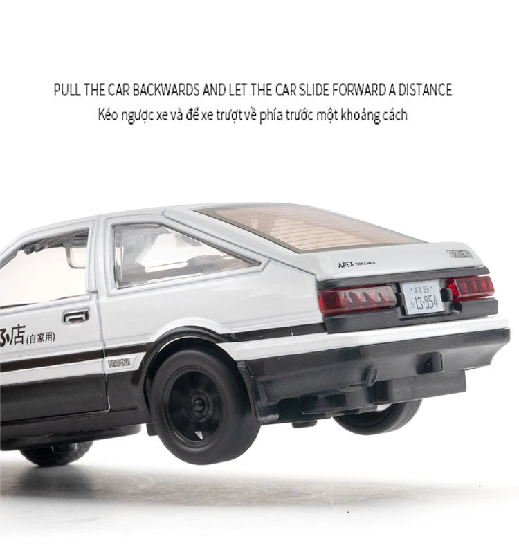 1:32 Simulation AE86 Metal Alloy Toy Car Diecasts Toy Vehicles Decoration Model Miniature Christmas Gift Toys For Children Boy.
