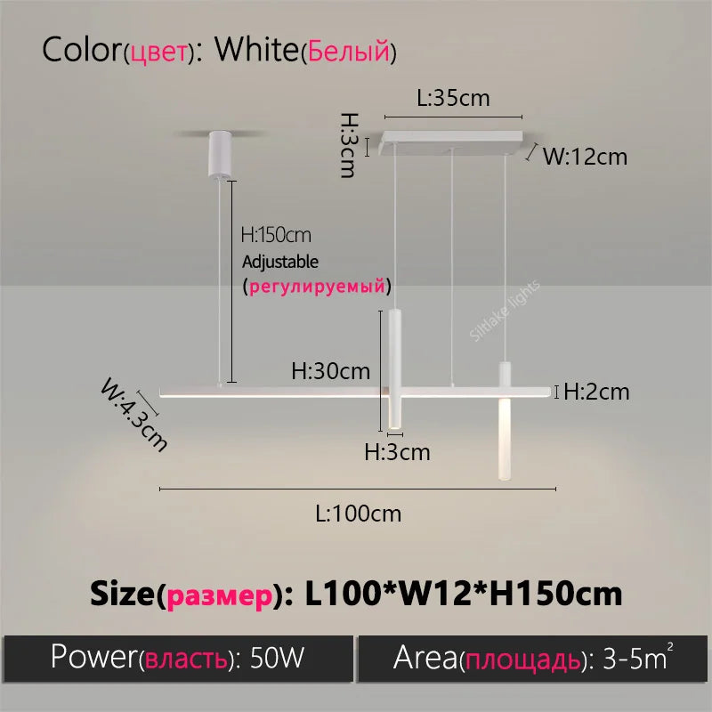 Neue Restaurant Kronleuchter moderne einfache Esszimmer Tisch Bar Lichter lange Streifen Scheinwerfer kreative Designer Pendelleuchten