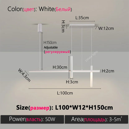 Neue Restaurant Kronleuchter moderne einfache Esszimmer Tisch Bar Lichter lange Streifen Scheinwerfer kreative Designer Pendelleuchten