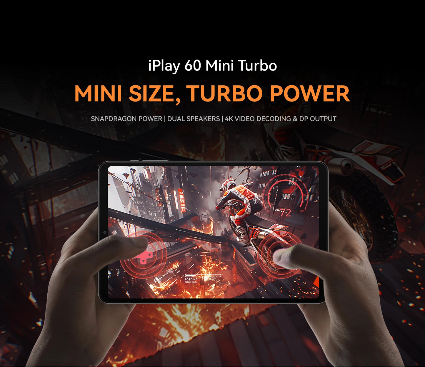 ALLDOCUBE iPlay60 mini Turbo Tablet 8.4" 60Hz Snapdragon 6 Gen1 16GB(8GB+8GB Virtual) RAM 128GB ROM WiFi 5500mAh Android 14.