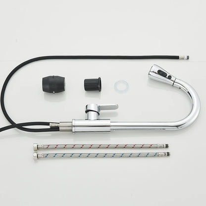 Pull Out Kitchen Faucet 360 Rotate Shower/Stream Sprayer Head Mixer Hot and Cold Water Tap Deck Mounted