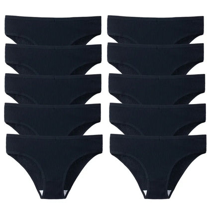 BZEL 10PCS/Set Women's Panties Sexy Breathable Underwear Comfortable Lingerie Cotton Striped Briefs Fashion Cozy Underpants Sale
