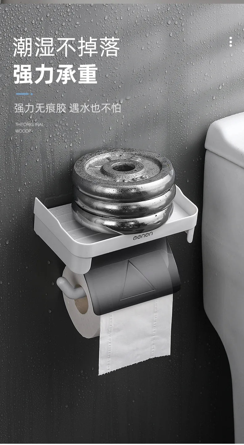 Wand Halterung Toilettenpapier Halter Top Kleinigkeiten Lagerung Kunststoff Wasserdichte Rollen Papier Lagerung Rack Badezimmer Tissue Organizer Regale
