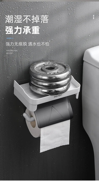 Wand Halterung Toilettenpapier Halter Top Kleinigkeiten Lagerung Kunststoff Wasserdichte Rollen Papier Lagerung Rack Badezimmer Tissue Organizer Regale