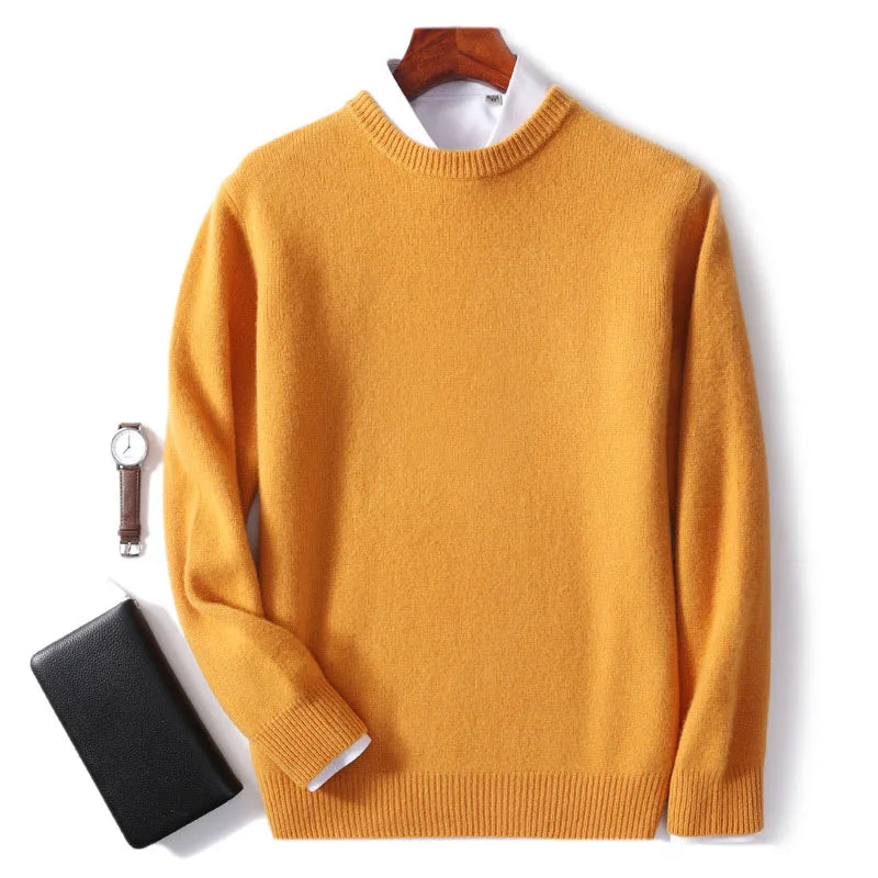 Men Cashmere Sweater O-neck Soft Warm Pullovers Male Loose Knitted Shirt Autumn Winter Korean Casual Jumper Pull Homme 17colors.