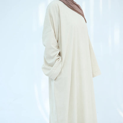 2024 Winter Dubai Women Corduroy Abaya Dress Ramadan Eid Arabic Modest Muslim Clothing Islam Party Jalabiya Fashion Turkey Robe