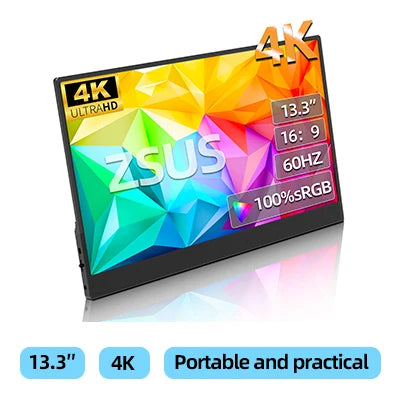 ZSUS 2160*1440  14-inch 2K Portable Monitor 60HZ For Laptop XBox PS4 / 5 Switch TV Box Cell Phone PC Extension  Mobile.