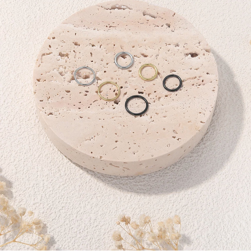 Mariasz Minimalist 316L Stainless Steel Classic Nose Ring for Men Women Hoop Earrings Septum Helix Ear Piercing Jewelry 18G.