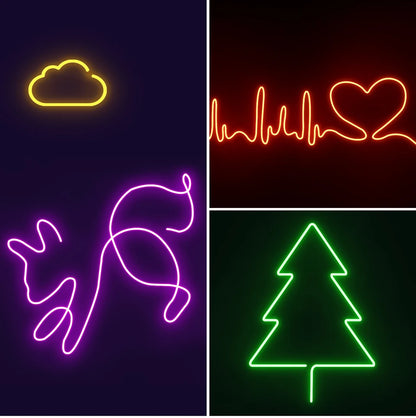 Tuya Smart WiFi LED Neon Light Strip 12V Black Silica Gel Tube RGB Bluetooth APP Neon Lamp Tape For Home Room Christmas Decor.