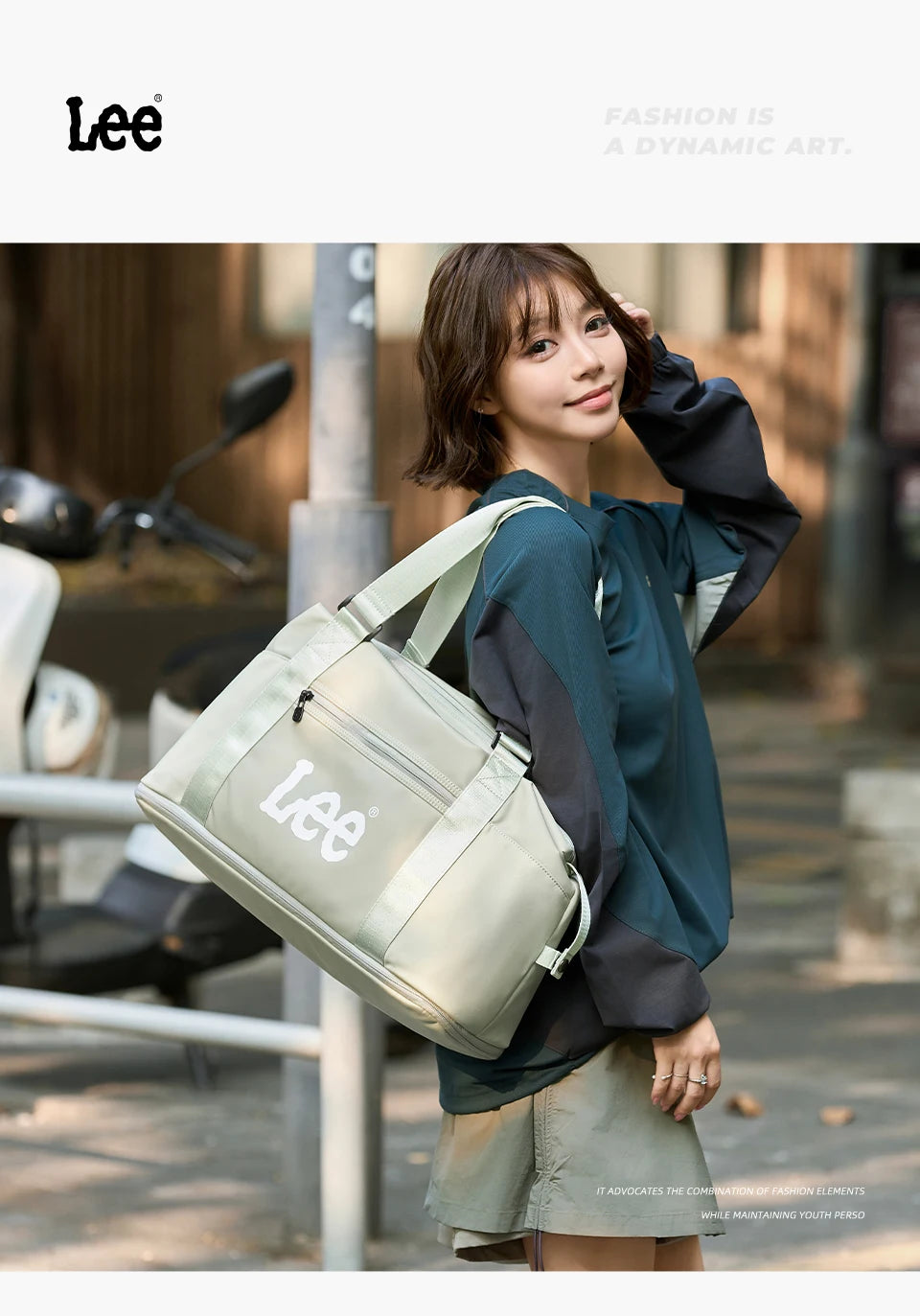 LEE Expandable Large Capacity Luggage Travel Handbag Women Sports Fitness Gym Yoga Bag Waterproof Dry Wet Pocket Duffel Bag