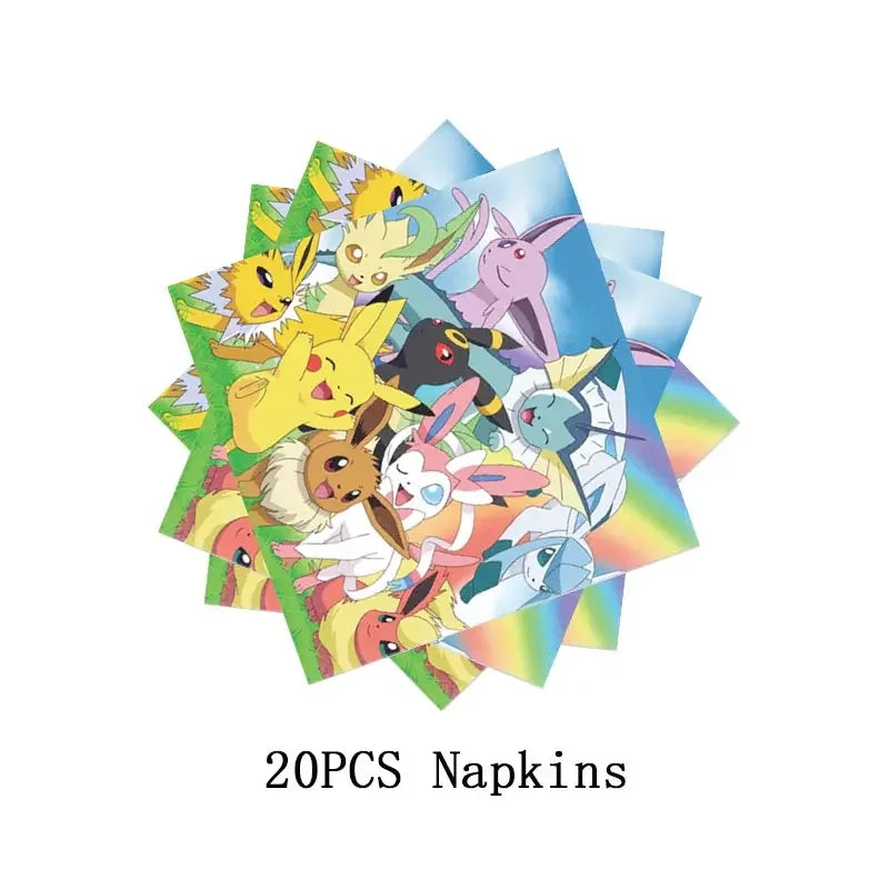 Pokemon Thema Geburtstag Party Dekoration Lieferungen Cartoon Pokemon Gehen Geschirr Tassen Teller Pikachu Ballon Für Baby Dusche Gefälligkeiten