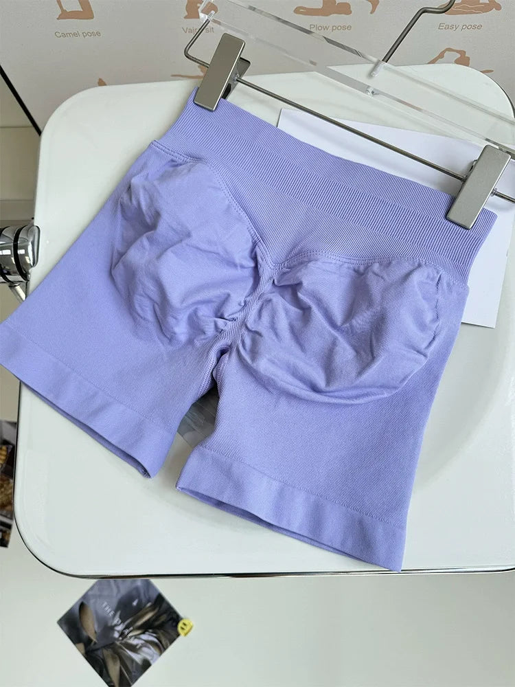 Shorts Low Ribbed Band Gym Shorts Women Workout Clothes Scrunch Bum Seamless Shorts Yoga Biker Sports Shorts.