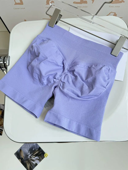 Shorts Low Ribbed Band Gym Shorts Women Workout Clothes Scrunch Bum Seamless Shorts Yoga Biker Sports Shorts.