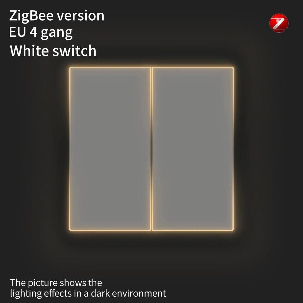 AVATTO Tuya WiFi/ZigBee EU Smart Licht Schalter 1/2/3/4Gang Taste Schalter mit Umgebungs Licht Funktioniert mit Alexa Google Home Alice.