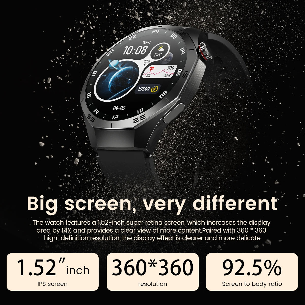 2025New GUHUAVMI GT5 Pro Smart Watch Men HD AMOLED Screen GPS Motion trajectory HeartRate Bluetooth Call 1.52" SmartWatch IP68.