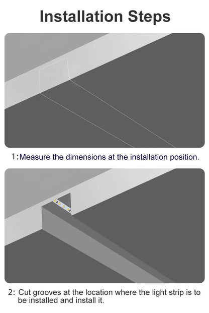 1M-10M Embedded LED Neon Rope Tube Black White Soft Recessed Silicone Diffuser Channel For 5050 COB Flexible Ribbon Strip Light.