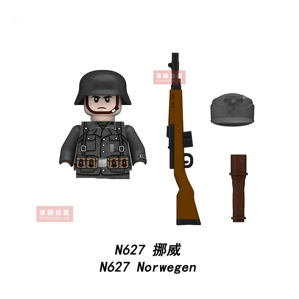 Military affairs Private Soviet Infantry Afrika Korps Building Blocks Model Bricks mini Action toy Figures Toy gift for children.